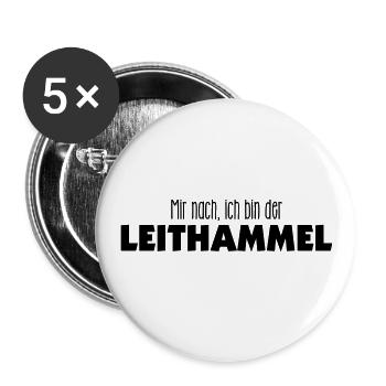 mir nach, ich bin der Leithammel - Buttons klein 25 mm (5er Pack) - Weiß - Vorne