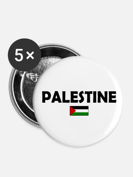 Free Palestine - Buttons klein 25 mm (5er Pack) - Weiß
