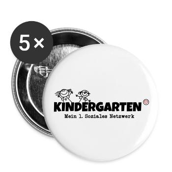 Kindergarten Soziales Netzwerk - Buttons klein 25 mm (5er Pack) - Weiß - Vorne