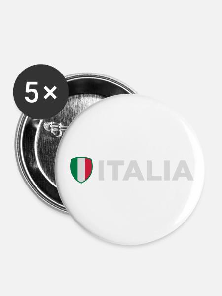 Nationalflagge von Italien - Buttons klein 25 mm (5er Pack) - Weiß