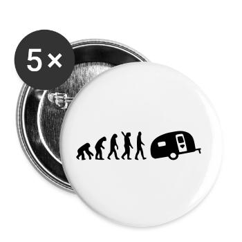 Evolution du camping - Lot de 5 petits badges (25 mm) - blanc - Devant