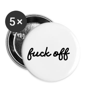 Fuck off typography - Buttons small 1''/25 mm (5-pack) - white - Front