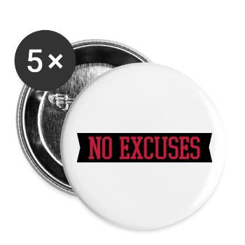 no_excuses_2_f2 - Buttons small 1''/25 mm (5-pack) - white - Front