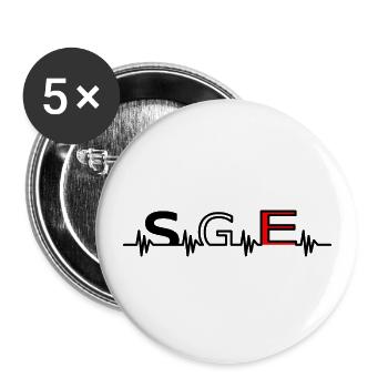 Frankfurt Fussball - Buttons klein 25 mm (5er Pack) - Weiß - Vorne