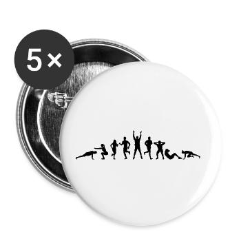 Sport - Gruppe Fitness - Buttons klein 25 mm (5er Pack) - Weiß - Vorne