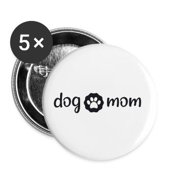 Chien - Chien maman - Lot de 5 petits badges (25 mm) - blanc - Devant