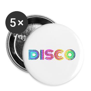 Disco - Buttons klein 25 mm (5er Pack) - Weiß - Vorne