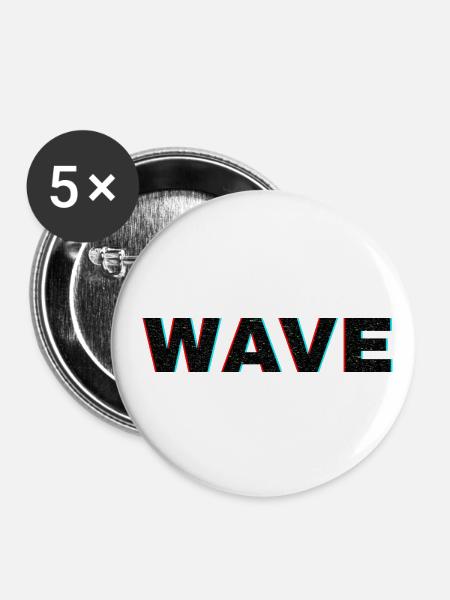 wave - Buttons klein 25 mm (5er Pack) - Weiß