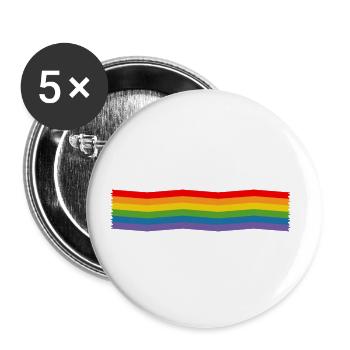 rainbow stripes pointed LGBT lgbtqi queer - Buttons small 1''/25 mm (5-pack) - white - Front