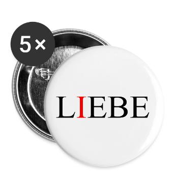 Liebe und Lebe - Buttons klein 25 mm (5er Pack) - Weiß - Vorne