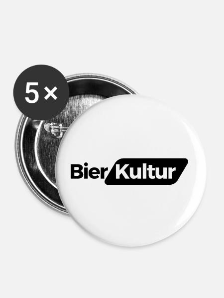 Bierkultur black & white - Buttons klein 25 mm (5er Pack) - Weiß