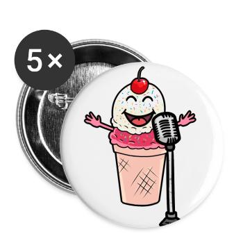 Ein kleiner super Star ein süßes Eis das Singt - Buttons klein 25 mm (5er Pack) - Weiß - Vorne