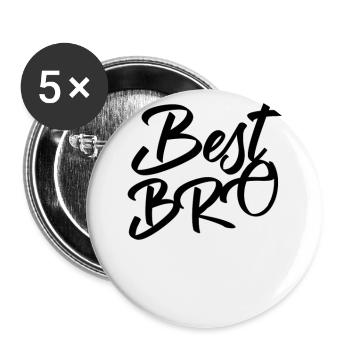 best bro - Buttons klein 25 mm (5er Pack) - Weiß - Vorne