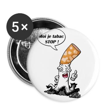 cigarette type 4 - Lot de 5 petits badges (25 mm) - blanc - Devant