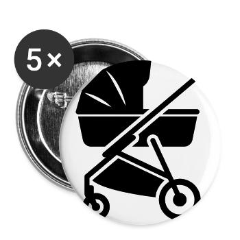 Stroller baby - Buttons small 1''/25 mm (5-pack) - white - Front