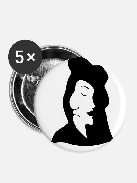 halluzination - Buttons klein 25 mm (5er Pack) - Weiß