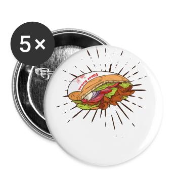 Ja ich rieche nach Knoblauch - Buttons klein 25 mm (5er Pack) - Weiß - Vorne