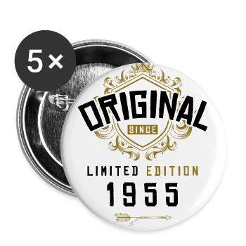 1955 Anniversaire en édition limitée - Lot de 5 petits badges (25 mm) - blanc - Devant