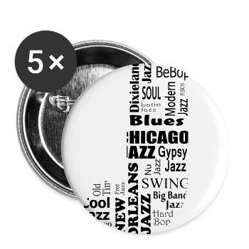 Jazz - Lot de 5 petits badges (25 mm) - blanc - Devant