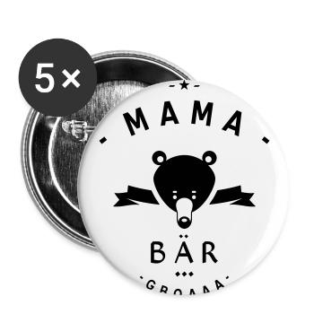 MAMA BÄR - Buttons klein 25 mm (5er Pack) - Weiß - Vorne