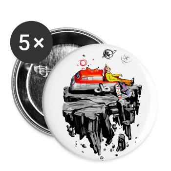 Voyage aux étoiles - Lot de 5 petits badges (25 mm) - blanc - Devant