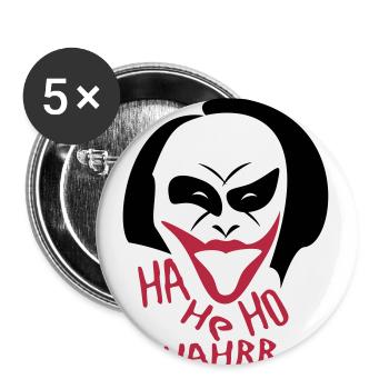 Joker - Lache - Buttons klein 25 mm (5er Pack) - Weiß - Vorne