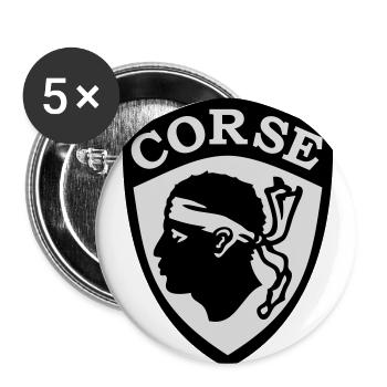 Corsica Blason - Buttons small 1''/25 mm (5-pack) - white - Front
