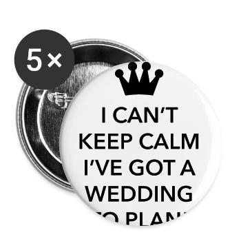 Wedding To Plan - Buttons small 1''/25 mm (5-pack) - white - Front