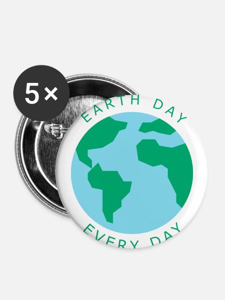 Planet Erde! - Buttons klein 25 mm (5er Pack) - Weiß