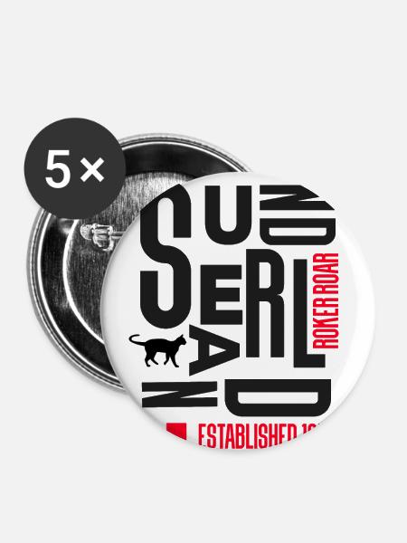 Sunderland - Buttons klein 25 mm (5er Pack) - Weiß