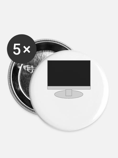 Monitor - Computer - Buttons klein 25 mm (5er Pack) - Weiß