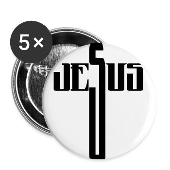 Jesus - Buttons klein 25 mm (5er Pack) - Weiß - Vorne