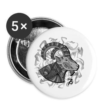 Sternzeichen Steinbock - Buttons klein 25 mm (5er Pack) - Weiß - Vorne