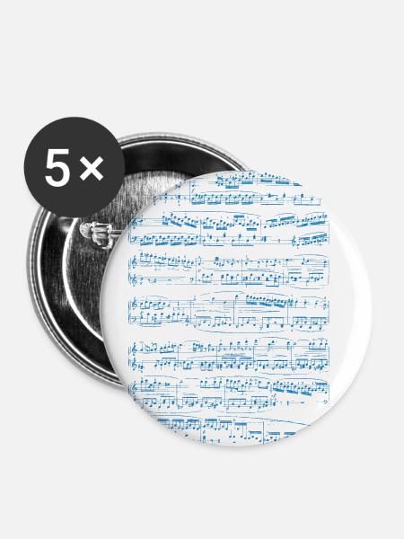 Partitur - Buttons klein 25 mm (5er Pack) - Weiß
