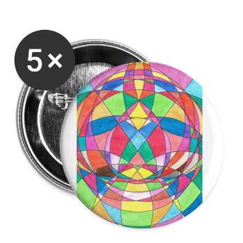 Chakra healing - Buttons small 1''/25 mm (5-pack) - white - Front