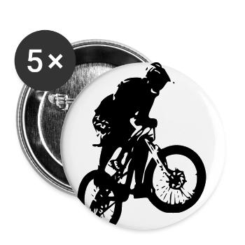 Mountain bikers - Buttons small 1''/25 mm (5-pack) - white - Front