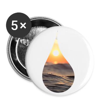 Drop in the ocean - Buttons small 1''/25 mm (5-pack) - white - Front