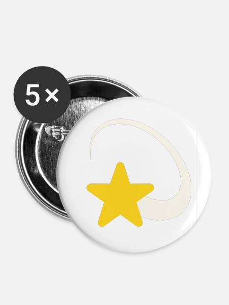 Stern Sternschnuppe Geschenkidee Cool - Buttons klein 25 mm (5er Pack) - Weiß