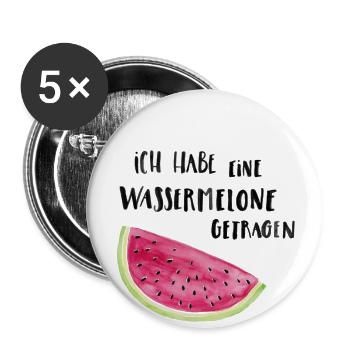 Ich habe eine Wassermelone getragen Dunkel - Buttons klein 25 mm (5er Pack) - Weiß - Vorne