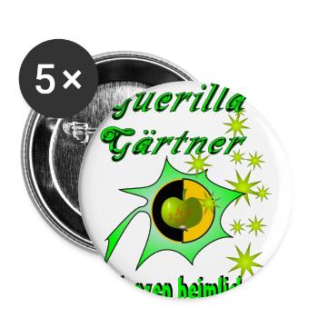 guerilla gardening - Buttons klein 25 mm (5er Pack) - Weiß - Vorne