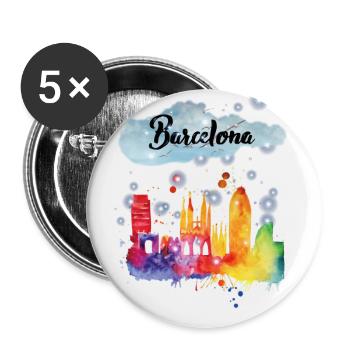 Barcelona City, Barcelona. Stadt Barcelona - Buttons klein 25 mm (5er Pack) - Weiß - Vorne
