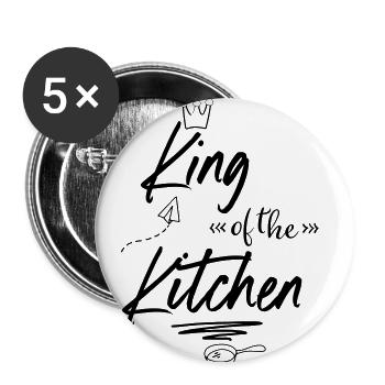 King of the Kitchen - Buttons small 1''/25 mm (5-pack) - white - Front