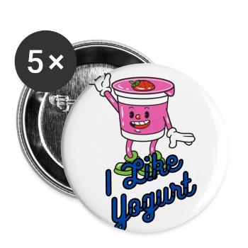 I like yogurt - Buttons small 1''/25 mm (5-pack) - white - Front
