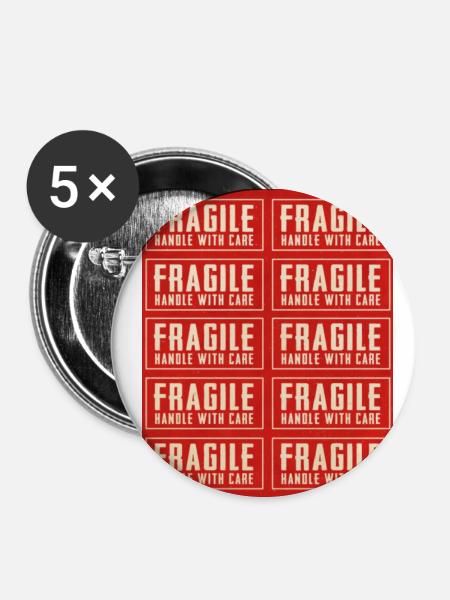 FRAGILE CHUI - Buttons klein 25 mm (5er Pack) - Weiß