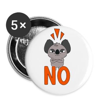 Avant que vous ne me demandiez Non! Koala Ours Koala Humour - Lot de 5 petits badges (25 mm) - blanc - Devant