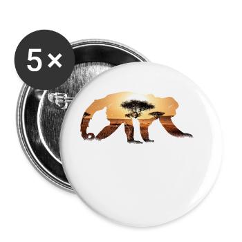 Faune Bien-être animal Animaux sauvages exotiques Afrique - Lot de 5 petits badges (25 mm) - blanc - Devant