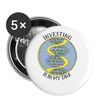 Investieren ist in meiner DNA - Geld - Buttons klein 25 mm (5er Pack) - Weiß - Vorne