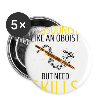 Orchestre et instrument à vent - Lot de 5 petits badges (25 mm) - blanc - Devant