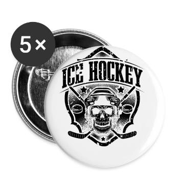 Eishockey Hockey sur glace - Lot de 5 petits badges (25 mm) - blanc - Devant