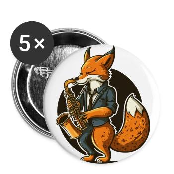 Jazz Fuchs - Buttons klein 25 mm (5er Pack) - Weiß - Vorne